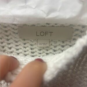 LOFT Cream Knit Pullover